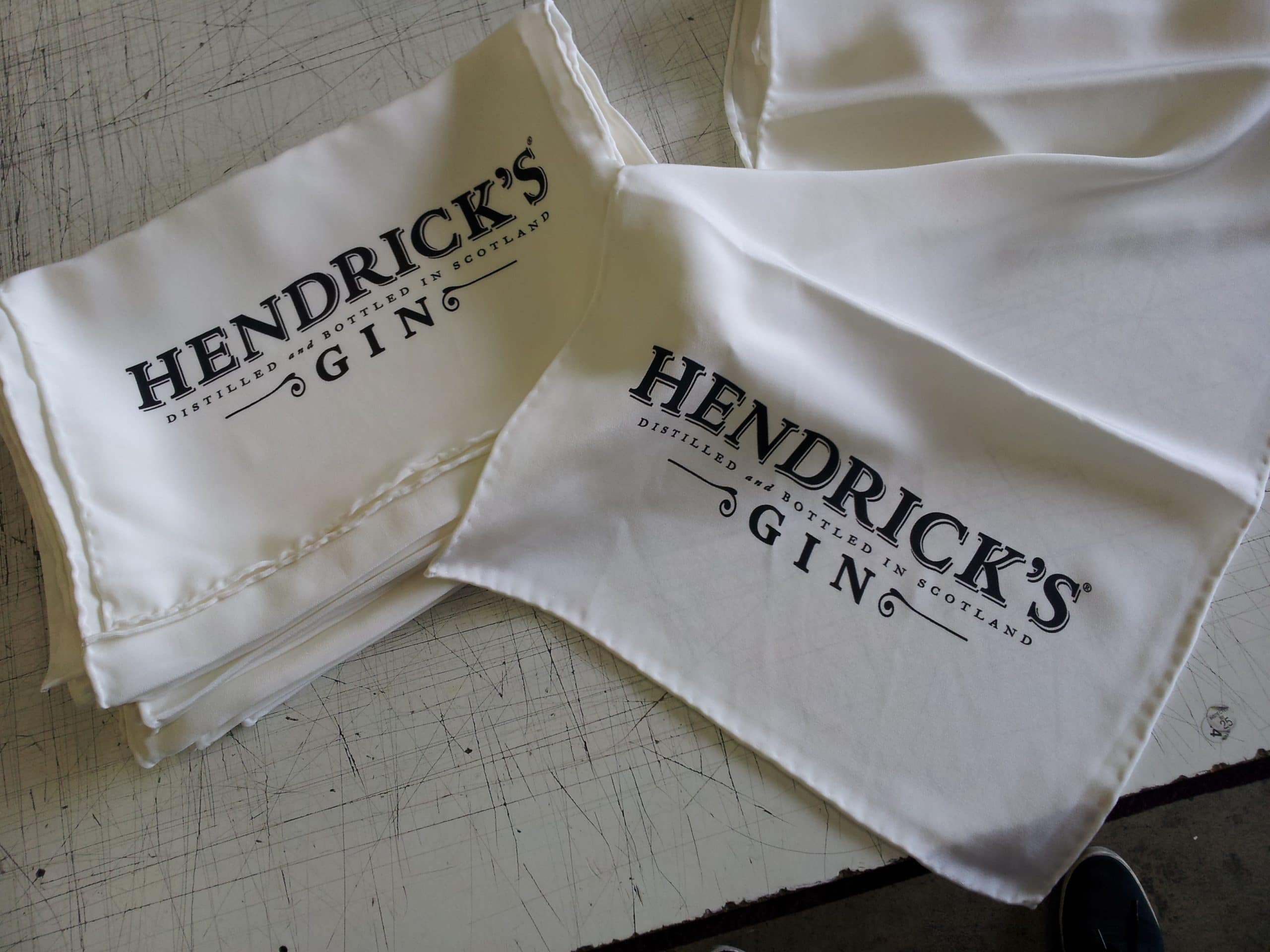 Hendrick's Screen Printed Silk Scarves
