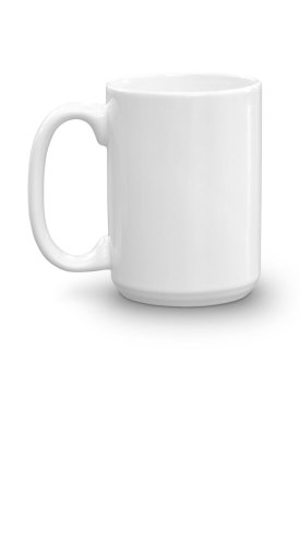 15oz Glossy White Ceramic Mug